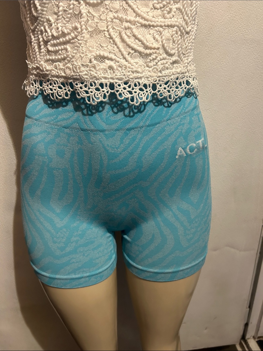 ACT. Women's Aqua Blue Bike Shorts
